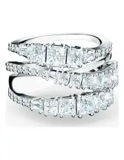 [Swarovski] Hyperbola Ring Mixed Cuts Rhodium Plated in White