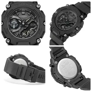 【CASIO 卡西歐】G-SHOCK 碳核心防護雙顯手錶 母親節 禮物(GA-2200BB-1A)