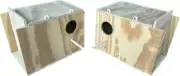 Wooden Nesting Box w/ Perch for Lovebirds and Medium Birds
