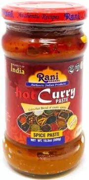 Rani Curry Paste HOT (Spice Paste), 10.5oz (300g) Glass Jar