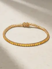 [Roxanne First] Roxanne First - 14-karat Gold Sapphire Tennis Bracelet - Yellow - 16.5 16.5 Yellow