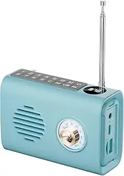 Fahgaer Mini Portable FM Radio Outdoor Solar Radio Bluetooth Speaker with Colorful Light Support Handsfree Call -C