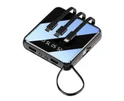 S49 Mini Portable Mobile Phone Power Bank with Cable 10000mAh Universal Power Bank Charger with Multiple Outputs with Lighting