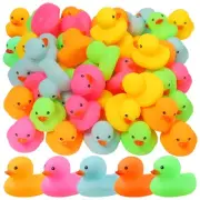 100 Pack Multicolor Mini Rubber Duck Bath Toy Colored Little Ducks