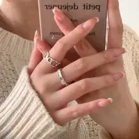 在飛比找蝦皮商城精選優惠-戒指 戒指女生 925純銀戒指 可調式戒指 個性戒指 寬戒指
