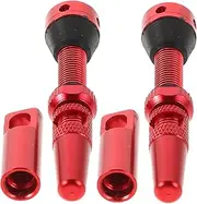 Generic 2pcs Bicycle Valve Tubeless Tire Kit French Bicycle Tubeless Valve Set Valve Stem Replacement Kit French Vacuum Valve Bike Valve Tubeless Valve Stems Bulk Red Aluminum Alloy