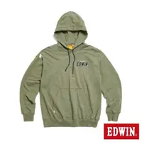 在飛比找momo購物網優惠-【EDWIN】男裝 星海圖騰寬連帽長袖T恤(灰綠色)