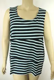 NEW Autograph Black Stretch Tiered Sleeveless Tunic Top Tshirt Plus Size 26 #N8
