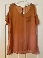 NEW OUT FROM UNDER URBAN OUTFITTERS Top Size XS Orange Sheer Mesh Women's NWT