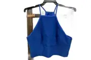 Finders Keepers Sample Crop Tank Top With Zip Blue Ladies Sz 10 NEW