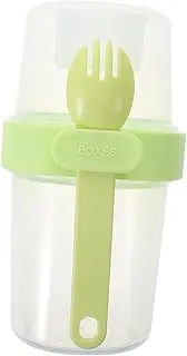 Toyvian Dual Layer Yogurt Cereal Cup Leakproof Lid Spoon Portable Breakfast Container for School Lunch Box Overnight Oatmeal