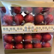 CYNTHIA ROWLEY 50 FESTIVE RED shatterproof Ornaments~ Factory Sealed~NIB