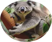 BWLHJKE Cute Koala Stool Covers Round Bar Stool Cushions with Elastic Band Soft Velvet Bar Stool Seat Covers Washable Non Slip Stool Slipcover Chair Cover for 12-14 Inch Chair