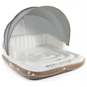 Inflatable Floating Lounge Bed Float Beach Swimming Pool Raft Swim with parasoXr