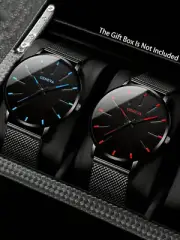2-Piece Men's Quartz Watch Set – Minimalist Design, Metal Case, Perfect Gift