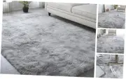Living Room Area Rug 8x10 - Grey 8' x 10' (Rectangular) Tie-dyed Light Gray