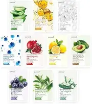 [PACK OF 10] EUNYUL Natural Sheet Mask Pack 10 types Korean Skincare Facial Mask Pack Aleo, Collagen, Pearl, Hyaluron, Avocado, Pomegranate, Vitamin, Blueberry, Green Tea, Cucumber Facial Sheet Mask Pack