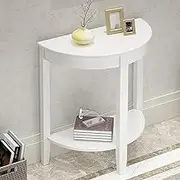 HOLGVE Console Table, Entryway Table, Sofa Table, Contemporary Accent Table, Behind Couch Table with Open Shelves, Living Room Tables, Accent Foyer Hallway Table(White,78cm/30.7in)