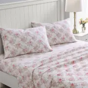 Laura Ashley Single Lisalee Flannelette Sheet Set Soft Pink