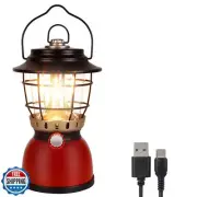 LED Camping Lantern Rechargeable Stepless Dimming Vintage Rechargeable Vintag