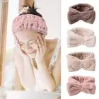 Girls Bowtie Makeup Headband for Washing Face Spa Headband Fuzzy Towel Headband