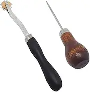 2pcs Tracing Wheel Sewing Tool Kit,Tailors Awl and 4mm Needle Point Tracing Wheel