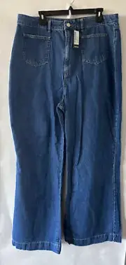 Boohoo Man Women’s Plus Size 18 Pocket Wide Leg Medium Wash Jeans