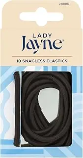 Lady Jayne Snagless Thick Elastics, Brown (Pack of 10)