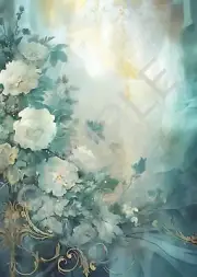Calambour, Rice Paper, Italian Design, Dreamscape Blue Florals, Background, 2024