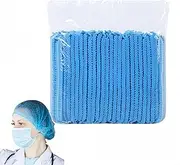 100 Pcs Nonwoven Elastic Cap,19 inches Dust Head Cover Stretch Elastic Hats,Bouffant Head Cover Nets,Unisex Soft and Breathable for Shower Food Service Kitchen Hospital (blue)