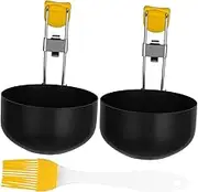 LIFKOME Cooking Egg Rings 2pcs Non-Stick Heat-Resistant Stainless Steel Egg Moulds Circle Shape Versatile Kitchen Tool