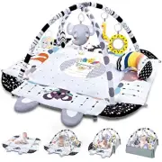 Baby Gym Play Mat, 8-in-1 Tummy Time Mat & Activity Gym, Washable Ball Pit,