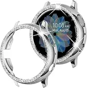 Case Compatible with Samsung Galaxy Watch Active 2 40mm 44mm Bumper Protector HD Full Coverage Screen Protection Case (Color : Silver, Size : Active 2 40mm)