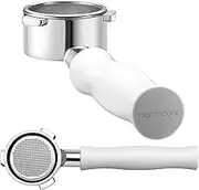 Normcore 54mm Bottomless Portafilter - Bottomless Naked Portafilter - Non-Stick Coating White - Filter Basket Included - Fits Breville Sage Barista Express Machines