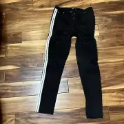 Boohoo Man Super Skinny Biker Jeans With Side Tape Black Size 36 New