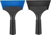 HARFINGTON Squeegee 5 Inch Length Auto Water Blade Shower Squeegee with Non-Slip Handle for Windshield Window Cleaner Glass Door, Black/Blue