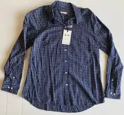 RM Williams Women's OLIVIA Shirt Blue Check L/Sleeve Button Front Size 16 BNWT