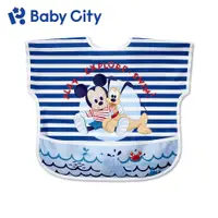 在飛比找PChome24h購物優惠-【Baby City 娃娃城】米奇防水收納短袖圍兜