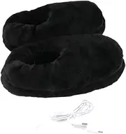 [SAFIGLE] 1 Pair Electric Warm Shoes Foot Heating Pad Slippers Men Wool Warmers Home Slippers Barefoot Heated for Warming Indoor Foot Warmer Heat Shoes Heating Shoes Faux Rabbit Fur Black