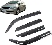 Black Tinted Car Side Window Visor Guard Vent Awnings Shelters Rain Guard Door Ventvisor Compatible with Mitsubishi Grandis 2004-2011 5Doors