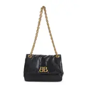 [Balenciaga] Balenciaga-Black Calf Leather Monaco Mini Bag-Donna OS OS