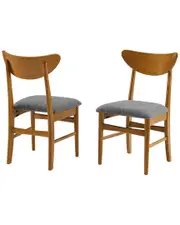 Crosley Landon 2pc Wood Dining Chairs with Upholstered Seat