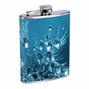 Dew Water Drops Em1 Flask 8oz Stainless Steel Hip Drinking Whiskey