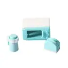 12 Scale Dollhouse Kitchen Ornaments Mini Microwave Bread Maker Kettle Set