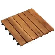 Hardwood Decking Tiles Vertical Pattern Tile Interlocking Outdoor Flooring 10pcs