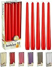Bolsius RED Taper Candles 10 Pack Aprox 10 Inch (245x24 mm)