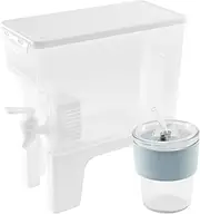 Cold Kettle with Faucet, 0.92 gallons Refrigerator Juice Water Pitcher,Home Plastic Beverage Dispenser for Home, Kitchen, Camping, Party,