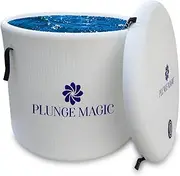 Ultimate Cold Plunge Tub Inflatable Ice Bath Tub With Cover, Compatible with Chiller, Easy Drainage, Insulated, Large Size | 39.4" × 39.4" ×35.4" H (White(Cylindrical))