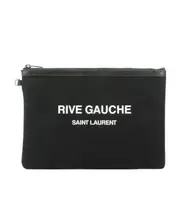 Saint Laurent Rive Gauche Clutch Bag One size Black