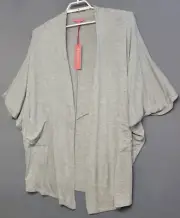 HB by Hale Bob Oversized Robe Womens S Gray Pockets Soft Domaine Sleeves New